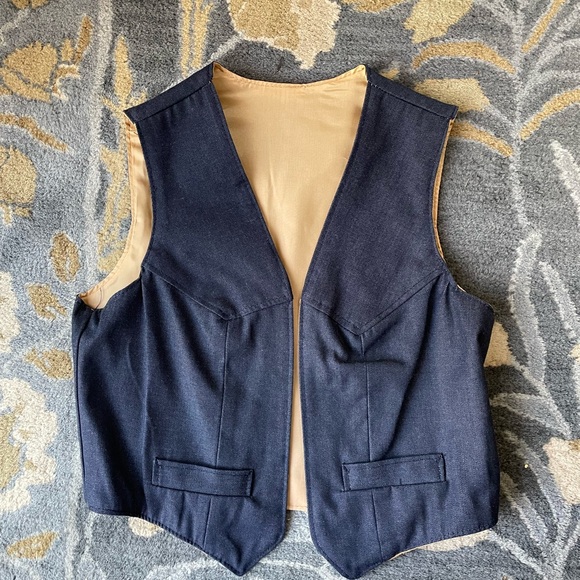 Vintage Reversible Western Best Denim and Suede Medium - Picture 1 of 5